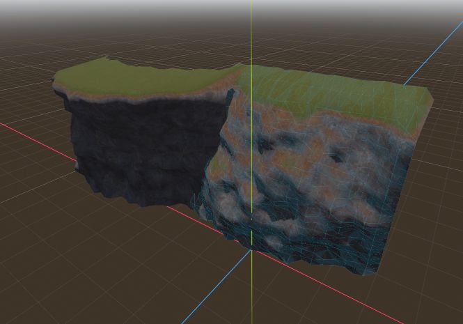 Procedurally generated cliff formations